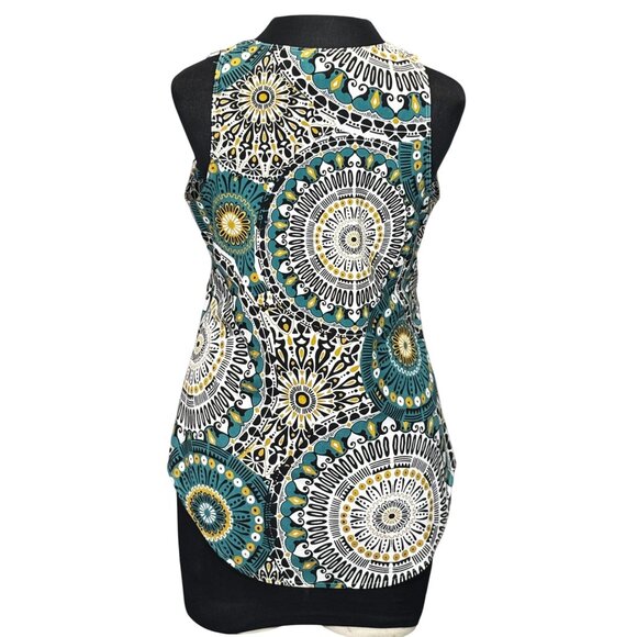 Van Heusen Womens Sleeveless Tank Top XS/TP Multicolor Mandala Print Polyester - Picture 3 of 11